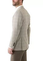 Men's Check Wool Stretch Classic Fit Suit Jacket