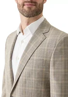 Men's Check Wool Stretch Classic Fit Suit Jacket