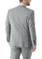 Men's Windowpane Wool Stretch Classic Fit Suit Jacket