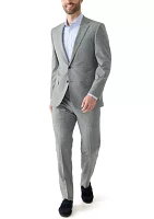 Men's Windowpane Wool Stretch Classic Fit Suit Jacket