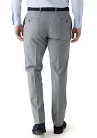 Men's Windowpane Wool Stretch Classic Fit Suit Trouser Pants