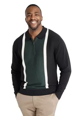 Big & Tall Braxton Splice Polo Sweater