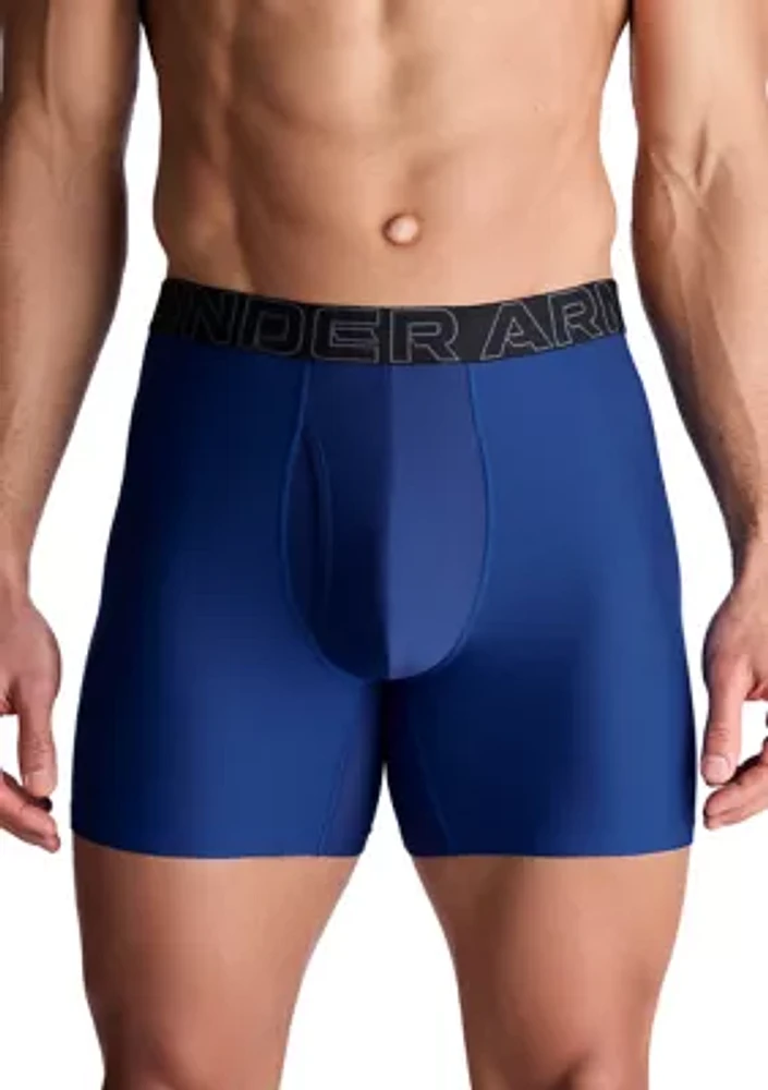 One Pair Performance Tech Solid Boxer Briefs - 6" Inseam