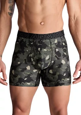 3 Pack Performance Tech Print/Solid Boxer Briefs - 6" Inseam