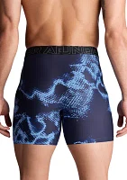 3 Pack Performance Tech Mesh Print/Solid Boxer Briefs - 6" Inseam