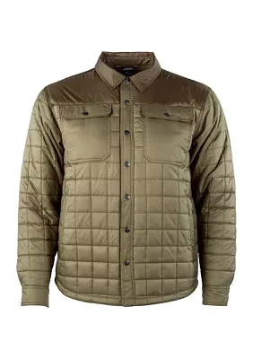 Men's Quilted Snap Front Shirt Jacket