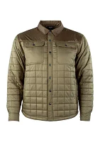 Men's Quilted Snap Front Shirt Jacket