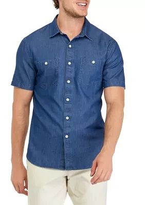 Short Sleeve 2 Pocket Chambray Shirt