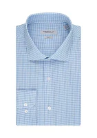 Men's Blue Check Printed Button Down Shirt