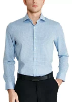 Men's Blue Check Printed Button Down Shirt