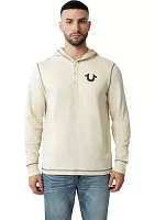 Logo Hooded Henley T-Shirt