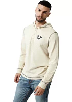 Logo Hooded Henley T-Shirt