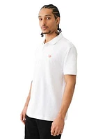 Men's Relaxed Fit Buddha Patch Short Sleeve Polo Shirt