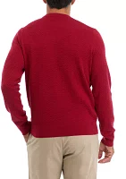 Men's Solid Textured Crew Sweater