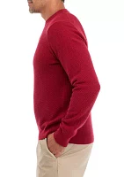 Men's Solid Textured Crew Sweater