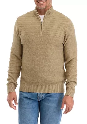 Men's Textured 1/4 Zip Sweater