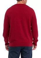 Big & Tall Solid Textured Crew Neck Sweater