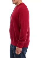 Big & Tall Solid Textured Crew Neck Sweater