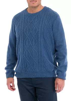 Big & Tall Fisherman Crew Neck Sweater