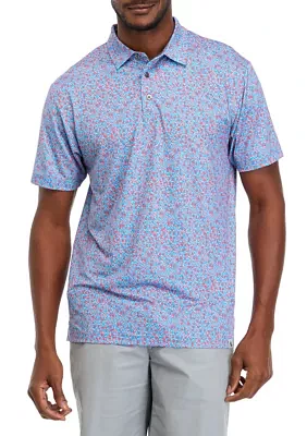 Micro Floral Printed Polo Shirt