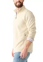 Long Sleeve 1/4 Zip Quilted Pullover Sweater