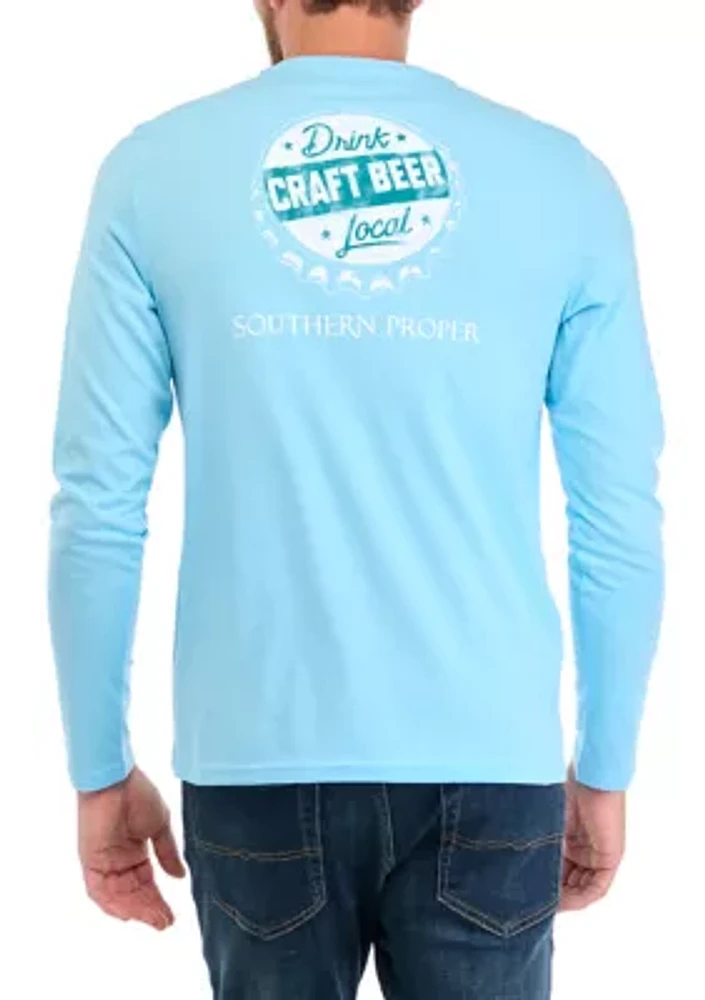 Long Sleeve Craft Beer Graphic T-Shirt