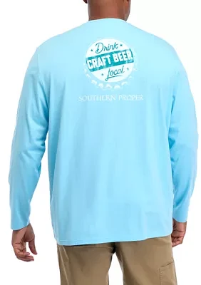 Big & Tall Long Sleeve Craft Beer Graphic T-Shirt