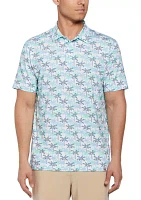 Palm Print Polo Shirt