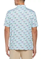 Palm Print Polo Shirt