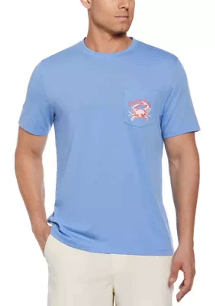 Short Sleeve Crab House Pocket Graphic T-Shirt