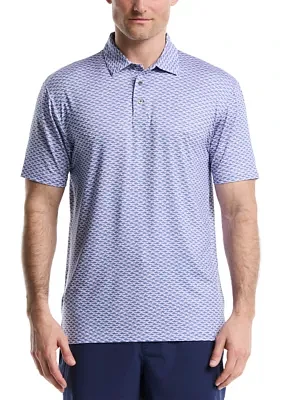 Men's Short Sleeve Shark Printed Polo Shirt