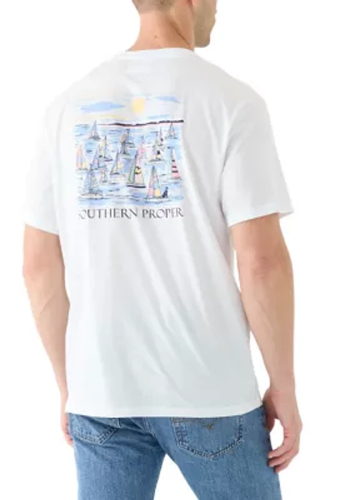 Men's Short Sleeve Sailboat Graphic T-Shirt