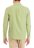 Long Sleeve Gingham Plaid Woven Shirt