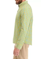 Long Sleeve Gingham Plaid Woven Shirt