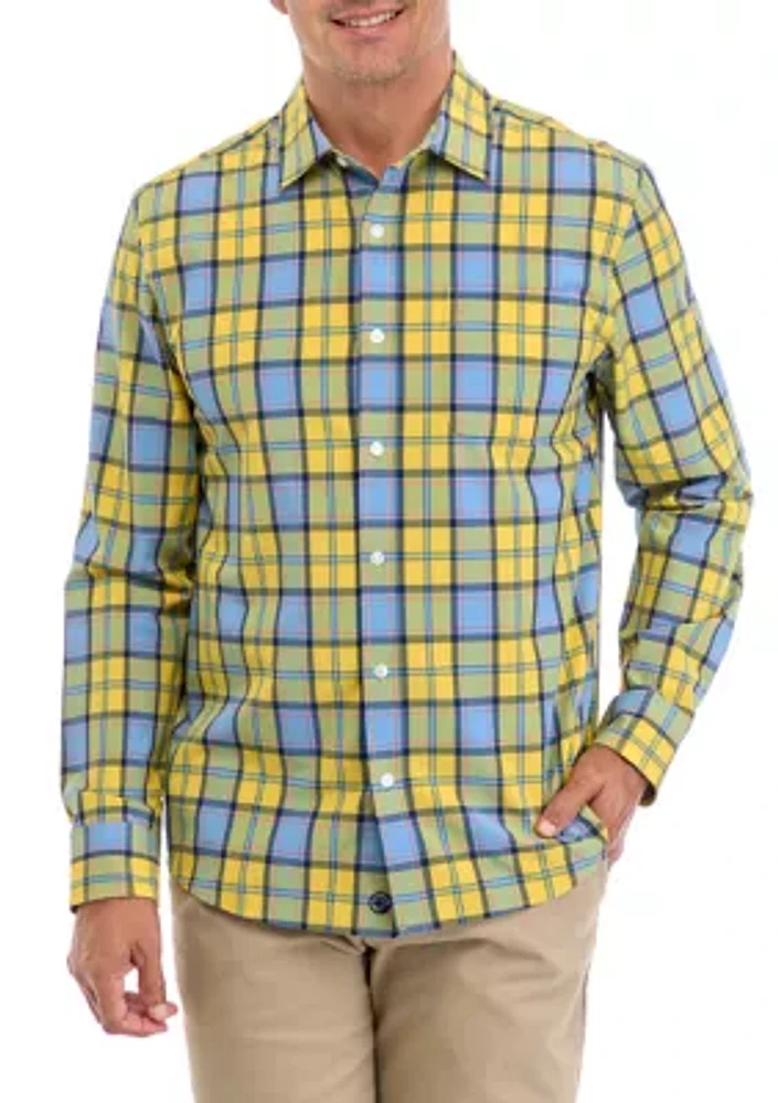 Long Sleeve Plaid Woven Shirt