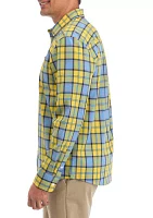 Long Sleeve Plaid Woven Shirt