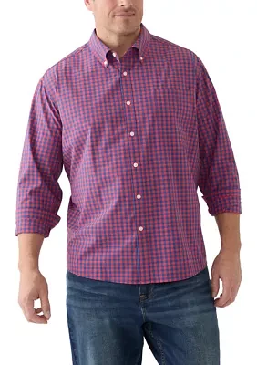 Big & Tall Long Sleeve Gingham Plaid Shirt