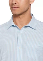 Short Sleeve Seersucker Striped Button Down Shirt