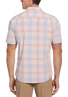 Short Sleeve Madras Plaid Woven Shirt