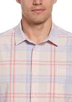 Short Sleeve Madras Plaid Woven Shirt