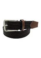 Leather Braid Stretch Belt