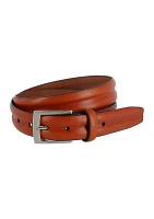 Men's 35 Millimeter Tan Center Heat Crease Leather Belt