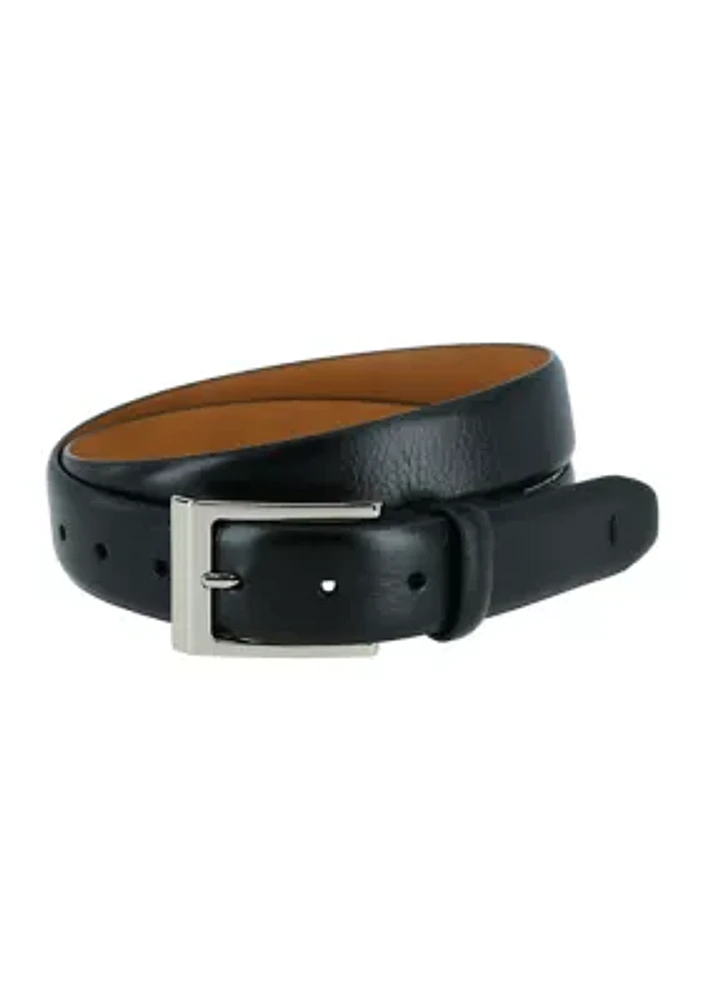 Men's Black Pebble Grain Leather Belt