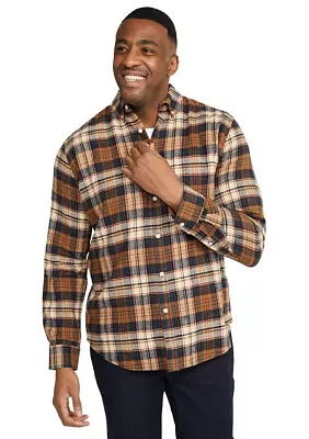 Big & Tall Long Sleeve Jasper Brushed Check Shirt