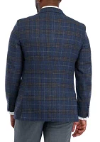 Blue Taupe Plaid Sport Coat