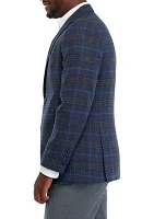 Blue Taupe Plaid Sport Coat