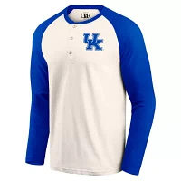 NCAA Light Beige Kentucky Wildcats Raglan Henley Long Sleeve T-Shirt