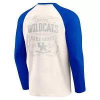 NCAA Light Beige Kentucky Wildcats Raglan Henley Long Sleeve T-Shirt