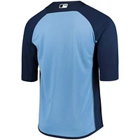 MLB Navy/Light Tampa Bay Rays Authentic Collection On-Field 3/4-Sleeve Batting Practice Jersey