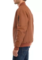 Men's Faux Leather Bomber Jacket